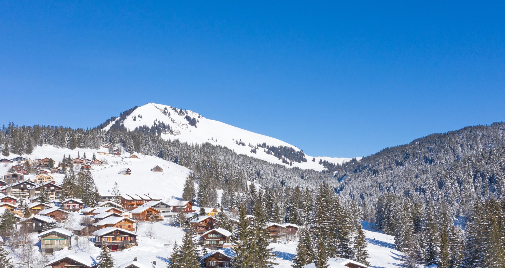 A snowy ski holiday resort